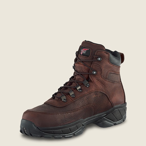 Mens Red Wing Truhiker - 6-inch Waterproof Soft Toe - Hiking Boots Dark Brown - WKU802793